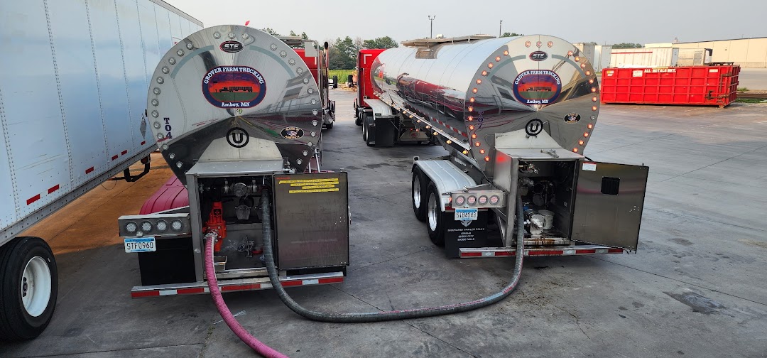 Grover Farm Trucking belt trailer unloading